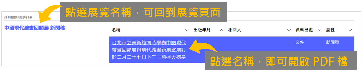 點選名稱，即可開啟PDF檔